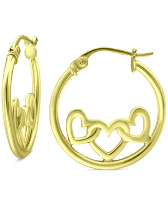 Giani Bernini Heart Accent Small Hoop Earrings in 18k Gold-Plated Sterling Silver, 0.75", Created for Macy's