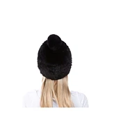 Marcus Adler Women's Cozy Stretch Luxe Faux Fur Pom Hat