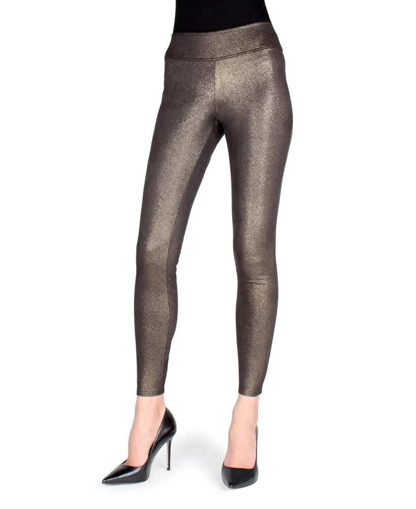 Buy Women's Shiny Satin Spandex Yellow and Navy Blue Color Leggings Medium  Size at Amazon.in