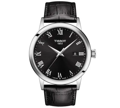 Tissot Men's Swiss Classic Dream Black Leather Strap Watch 42mm