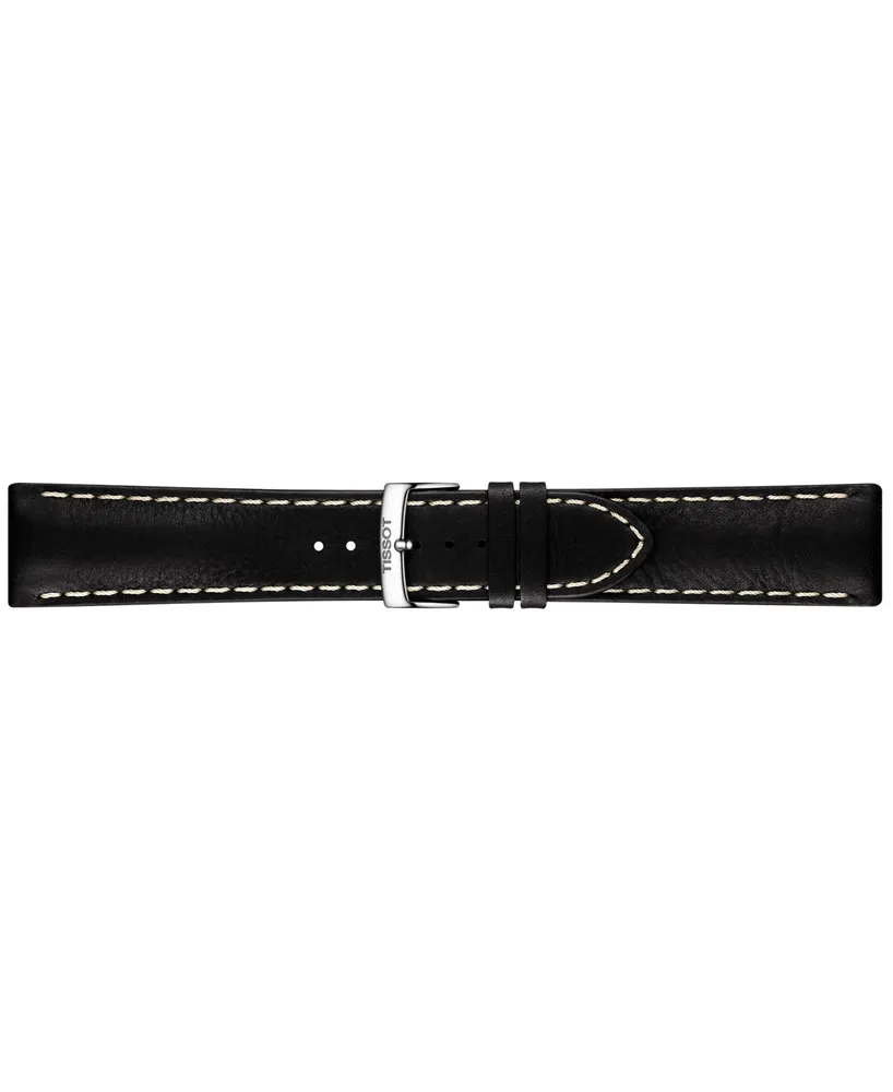 Tissot Men's Swiss Chronograph Pr 100 Sport Black Leather Strap Watch 44mm