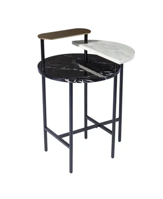 Arcklid Faux Marble End Table with Storage