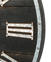 Glitzhome Oversized Farmhouse Wooden Galvanized Wall Clock