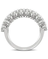 Charles & Colvard Moissanite Triple Row Band (3 ct. t.w. Dew) 14k White Gold