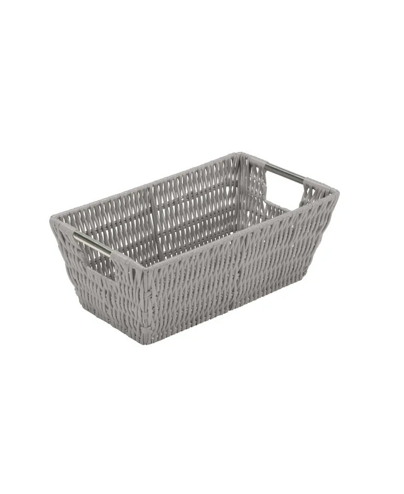 Simplify Small Shelf Storage Rattan Tote Basket