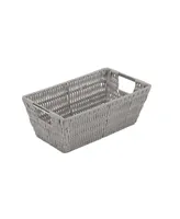 Simplify Small Shelf Storage Rattan Tote Basket