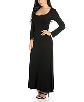 24seven Comfort Apparel Women's Long Sleeve Maxi Dress