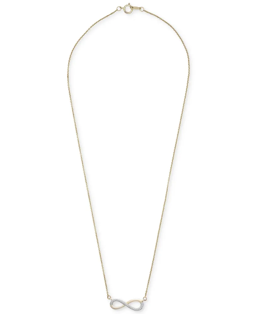 Wrapped Diamond Infinity 17" Pendant Necklace (1/20 ct. t.w.) in 14k Gold, Created for Macy's