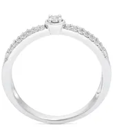 Wrapped Diamond Crisscross Ring (1/5 ct. t.w.) in 14k White Gold, Created for Macy's