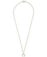 Wrapped Diamond Crescent Moon 20" Pendant Necklace (1/10 ct. t.w.) in 14k Gold or 14k Rose Gold, Created for Macy's