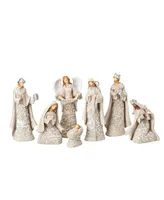 7.5" H 7 Piece Set Nativity with Angel