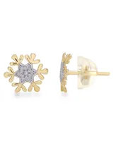 Disney Children's Frozen Snowflake Stud Earrings in 14k Gold