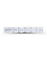 Cubic Zirconia and Blue Spinel Round Baguette Eternity Ring