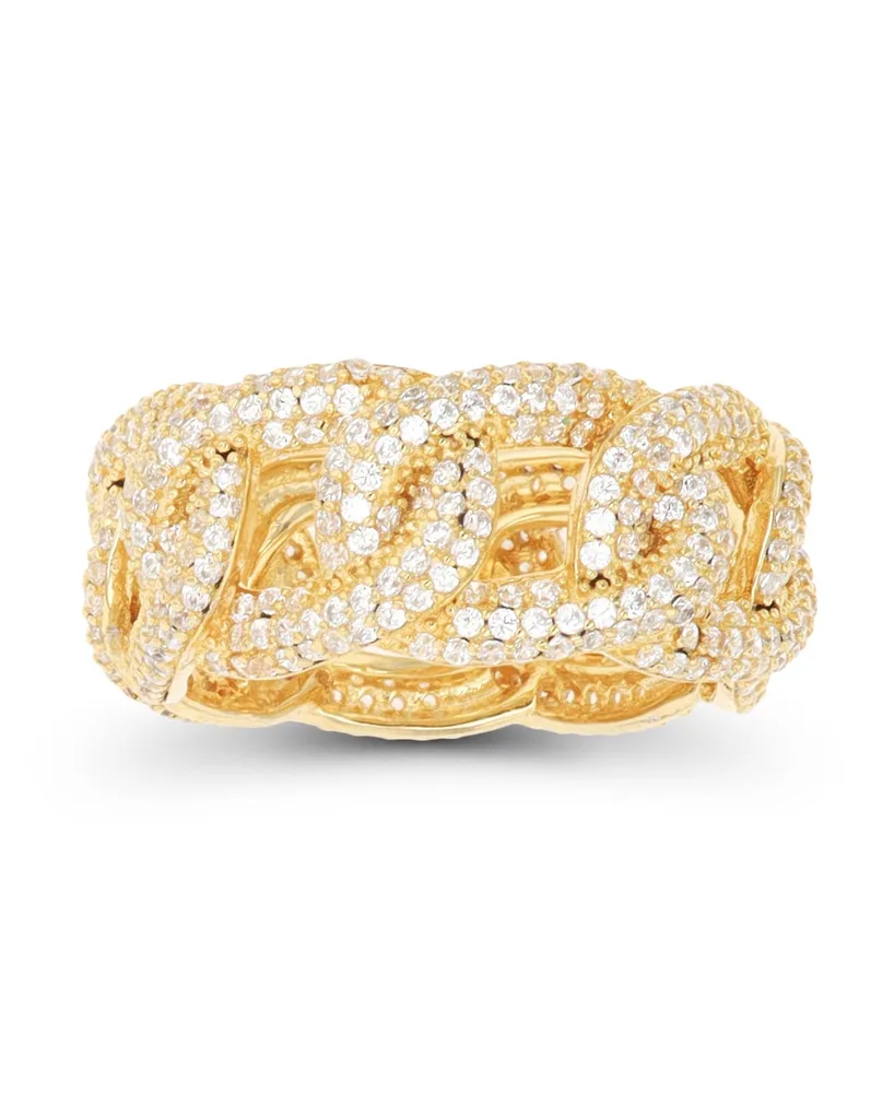 Cubic Zirconia Micropave Chain Link Ring