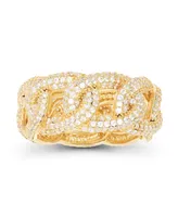 Cubic Zirconia Micropave Chain Link Ring