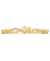 Diamond Accent Infinity Bracelet in Gold-Plate