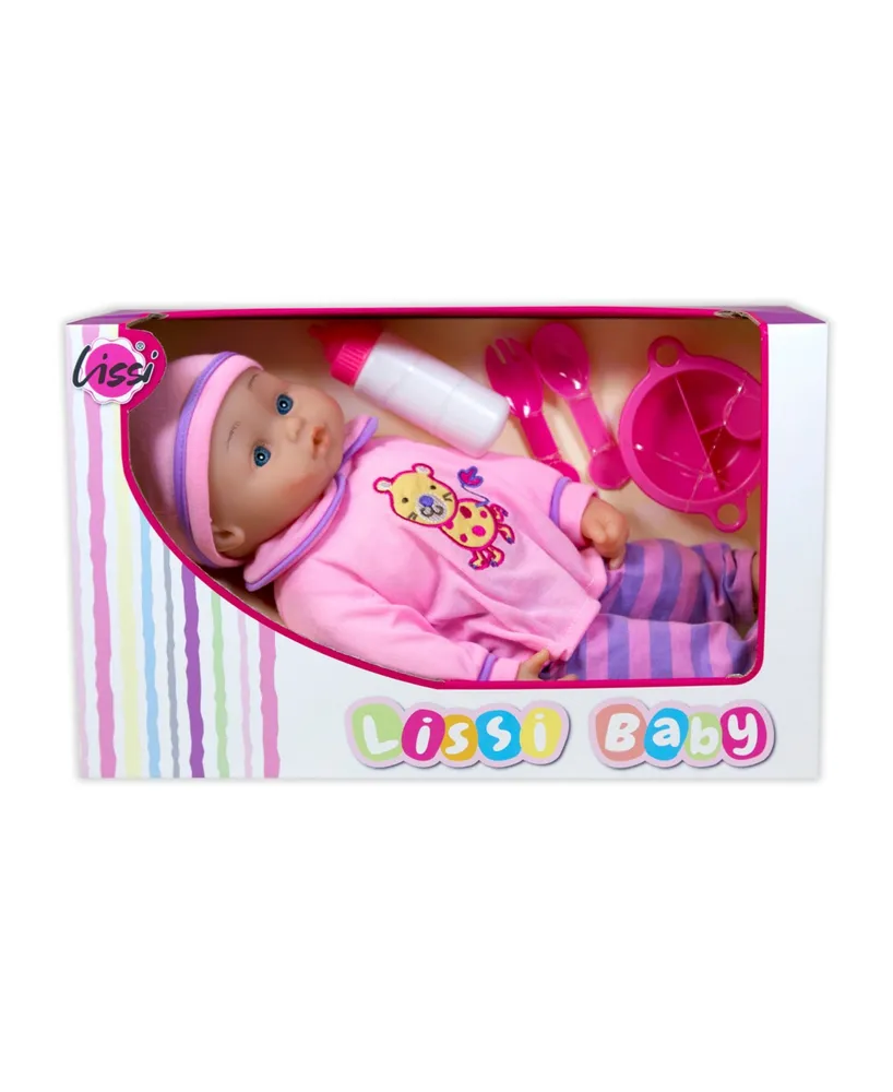 Lissi Dolls 16" Soft Baby Doll with Feeding Accessories