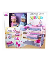 Lissi Dolls Baby Care Center for Twins with 2 Toy Baby Dolls and Feeding Accessories