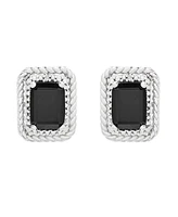 Onyx and Diamond (1/20 ct. t.w.) Box Set (Pendant & Earrings) in Sterling Silver