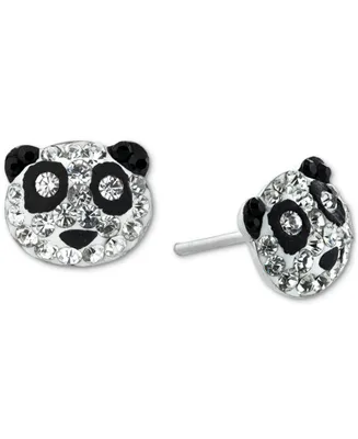 Giani Bernini Crystal Panda Stud Earrings in Sterling Silver, Created for Macy's