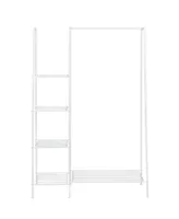 Honey Can Do Matte White Metal Freestanding Open Closet Wardrobe