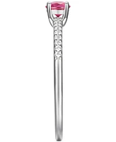 Sapphire (1/3 ct. t.w.) & Diamond (1/10 Ring Sterling Silver (Also Ruby Emerald)
