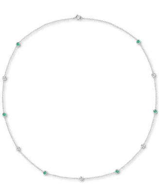 Sapphire (3/4 ct. t.w.) 17" Collar Necklace Sterling Silver. Also Ruby & Emerald