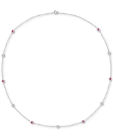 Sapphire (3/4 ct. t.w.) 17" Collar Necklace Sterling Silver. Also Ruby & Emerald