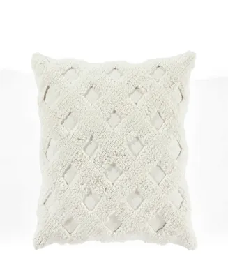 Lush Decor Tufted Diagonal Decorative Single Pillow Cover, 20" x 20"