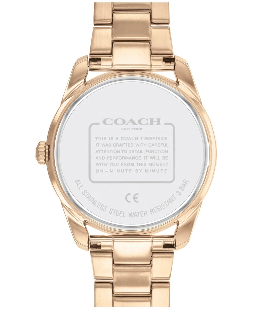 Coach Women's Preston Carnation Gold-Tone Bracelet Tea Rose Watch 36mm