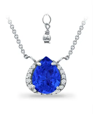 Giani Bernini Simulated Blue Sapphire and Cubic Zirconia Accent Necklace