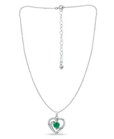 Giani Bernini Created Green Quartz and Cubic Zirconia Heart Pendant