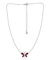 Giani Bernini Lab Grown Ruby Butterfly Necklace