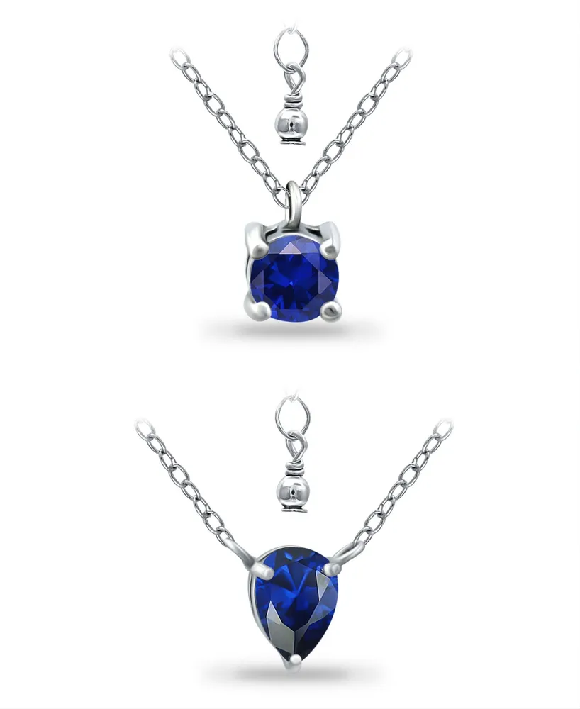 Giani Bernini Simulated Blue Sapphire Pendant Set, 2 Piece