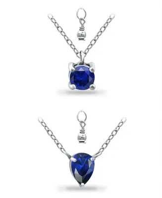 Giani Bernini Simulated Blue Sapphire Pendant Set, 2 Piece