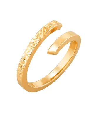 Polished Diamond Cut Bypass Ring in 10K Yellow Gold