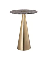 Addyson Marble Side Table - Gray Marble, Gold