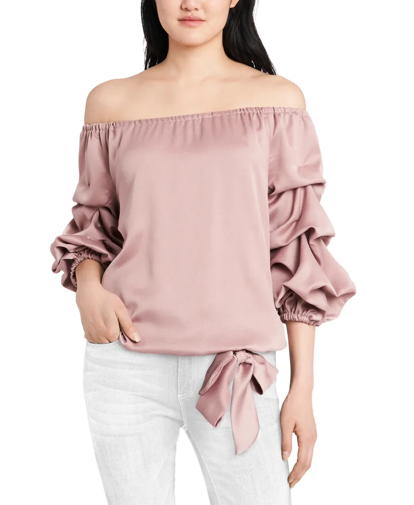 Msk Off-The-Shoulder Puff Sleeve Top