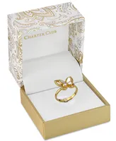 Charter Club Gold-Plate Pave & Mother-of-Pearl Butterfly Ring, Created for Macy's