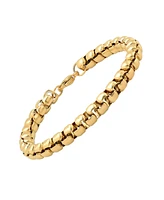 Steeltime Men's 18K Gold Plated Stainless Steel Thick Round Box Link Bracelet