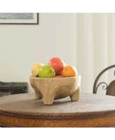 Burned Wood Carved Small Serving Fruit Bowl Bread Basket