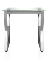 Furniture of America Meiland Glass Top End Table