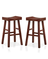 Furniture of America Bora Saddle Bar Stool, Set 2