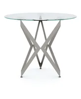 Furniture of America Alta Glass Top End Table
