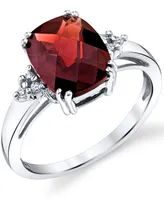 Rhodolite Garnet (3-1/2 ct. t.w.) & Diamond (1/20 ct. t.w.) Ring in Sterling Silver