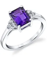 Amethyst (1-5/8 ct. t.w.) & Diamond (1/8 ct. t.w.) Ring in 14k White Gold