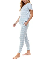 Roudelain Scoop Neck T-Shirt & Jogger Pants Pajama Set