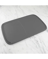 Tovolo Hi-Low Cutting Board, Food Prep Mat for Multiple Ingredients, Large Non-Slip Flexible Cutting Mat with Raised Section