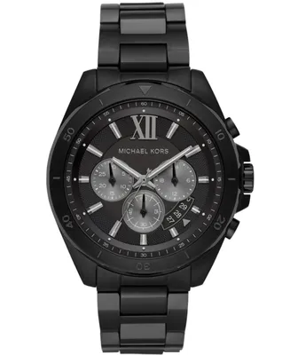Michael Kors Men's Brecken Chronograph Black Stainless Steel Bracelet Watch 45mm