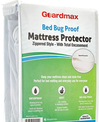 Guardmax Waterproof Zippered Mattress Encasement - Short Queen Size (9-11 Deep) - White